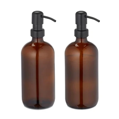 Afbeelding van glazen zeeppomp set van 2 500 ml