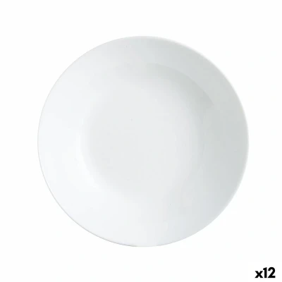 Afbeelding van Diep bord Luminarc Zelie Wit Glas Ø 20 cm (12 Stuks)