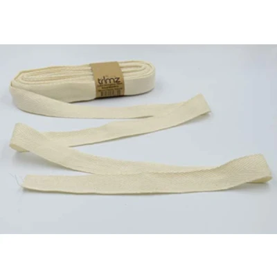 Afbeelding van Trimz Visgraatlint 100% katoen, naturel, 20 mm x 10 m
