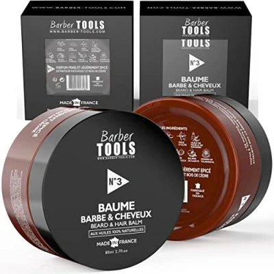 Afbeelding van Baard en haarbalsem nr. 3 met 100% natuurlijke oliën MADE IN FRANKRIJK Voedt, hydrateert, structuur. Op basis van 2 wassen, boter, 5 plantaardige oliën, etherische vitamine E (80