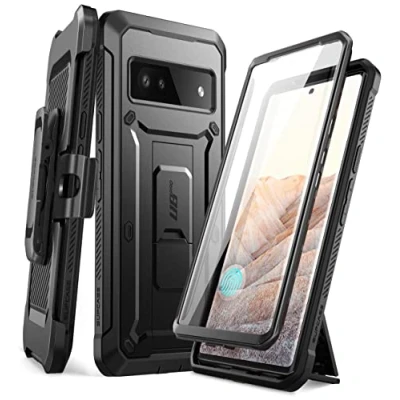 Afbeelding van SUPCASE Unicorn Beetle Pro Hoesje Geschikt voor de Google Pixel 7A Stofdichte Case Met Ingebouwde Screenprotector Full Protect valbescherming Holster en Kickstand Zwart