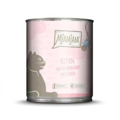 Afbeelding van 6x800g MjAMjAM Kitten Sappige Kip met Zalmolie Nat Kattenvoer
