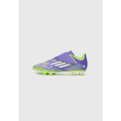 Afbeelding van adidas F50 CLUB Hook and Loop Firm Ground/Multi Ground Football Boots Kids Voetbalschoenen, uniseks, kinderen, Paars Rush/Ftwr Wit/Lucid Citroen, 36 EU