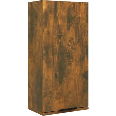 Afbeelding van Badkamerkast wandgemonteerd 32x20x67 cm gerookt eiken