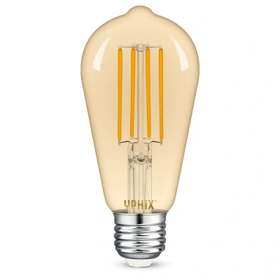 Afbeelding van Yphix E27 Led Filament Lamp Edison Atlas St64 Gold 8w 1800k Dimbaar LEDdirect.nl