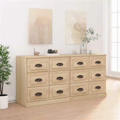 Afbeelding van vidaXL Dressoirs 2 st bewerkt hout sonoma eikenkleurig