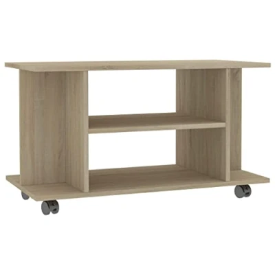 Image de vidaXL Meuble TV et roulettes chêne sonoma 80x40x45 cm bois ingénierie800192
