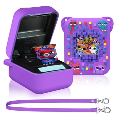 Afbeelding van MOWYEOK Dierenprint beschermhoes compatibel met Bitzee Interactive Digital Toy accessoires (paars)