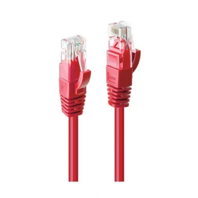 Image de Lindy Cordon de raccordement RJ 45 (M) pour 7.5 m UTP CAT 6 sans crochet rouge