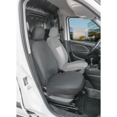 Afbeelding van Autostoelhoes Transporter Fit van stof antraciet geschikt voor Fiat Doblo (263), Enkele zetel Passagier