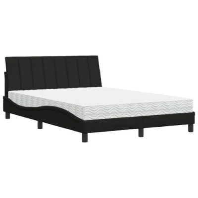 Afbeelding van vidaXL Bed met matras stof zwart 120x200 cm