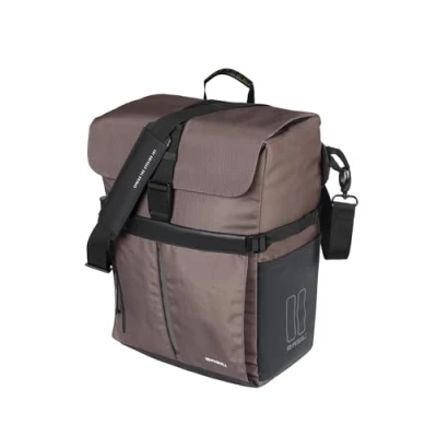 Afbeelding van Basil Move Fietsschoudertas MIK Hooks 15L Incl. regenhoes Gerecycled materiaal Bruin
