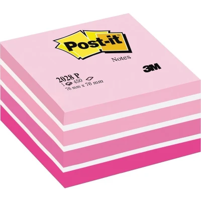 Afbeelding van Memoblok 3M Post it 2028 76x76mm kubus pastel roze