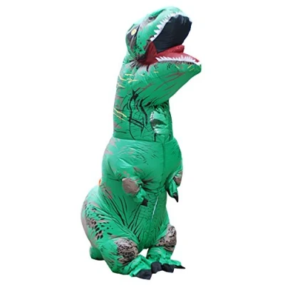 Afbeelding van JASHKE Opblaasbaar dinosauruskostuum, dinosaurus, opblaasbaar, volwassenen, groen