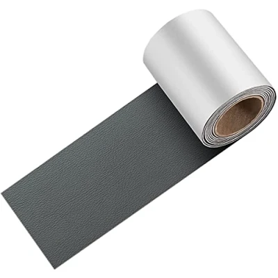 Afbeelding van GELAISI lederen Patch Kit 7,6 x 152cm, 1 rol zelfklevende PU leder reparatie kit, Simili zelfklevend, voor bank, autostoel, meubels, jasje (grijs)