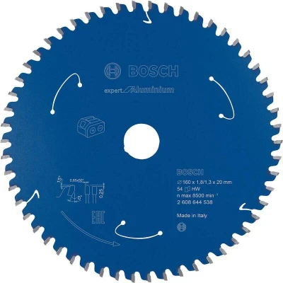 Image de BOSCH 2608644538 lame de scie circulaire E x pert pour aluminium scies sans fil 160 20 1.8/1.3 mm, 54T