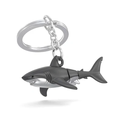 Afbeelding van METALMORPHOSE Scharnierende haai Sleutelhanger Shark Zeedieren Cadeau voor heren en dames, zwart, eenheidsmaat, zwart., Nieuwigheid
