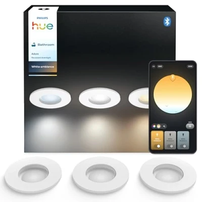 Afbeelding van Philips Hue Adore badkamerinbouwspot warm tot koelwit licht 3 pack wit