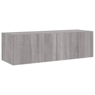 Image de vidaXL Meuble TV mural avec lumières LED sonoma gris 100x35x31 cm837300