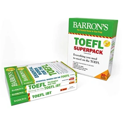 Afbeelding van TOEFL iBT Superpack 4 Books Practice Tests Audio Online Barron&#039;s Test Prep