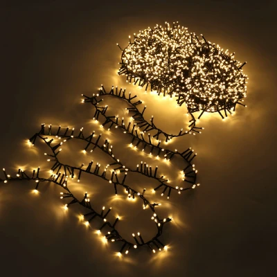 Afbeelding van LED Kerstverlichting, Cluster, 10 Meter, 500 Lampjes, IP44, Extra Warm Wit