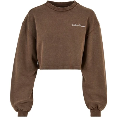 Afbeelding van Urban Classics Cropped Small Sweater, Dames, Maat: 3XL, Brown