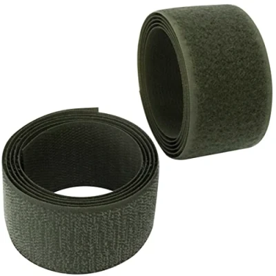 Afbeelding van AERZETIX C65991 Band/rol 40 mm 1 meter klittenband kabelorganizer/klem tasband voor kleding en riem kleur: olijfgroen in polyamide polyester