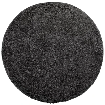 Afbeelding van Brandsseller Badkamertapijt, diameter 60 cm, wasbaar, antislip, microvezel, zacht, rond, zwart