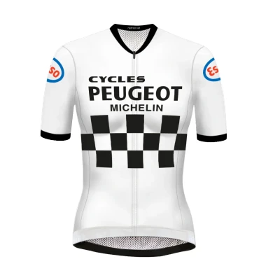 Afbeelding van Retro Dames Wielershirt Peugeot Wit/Zwart REDTED