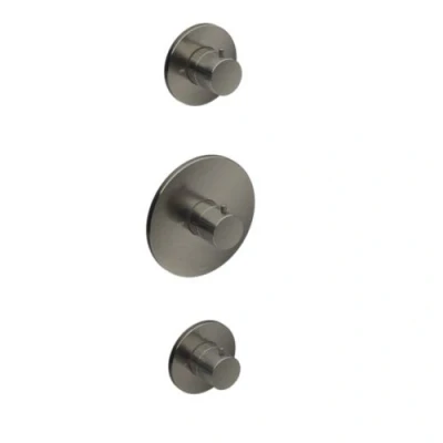 Afbeelding van HotBath Cobber Afbouwdeel Thermostaat met 2 stopkranen CB007EXT Verouderd ijzer