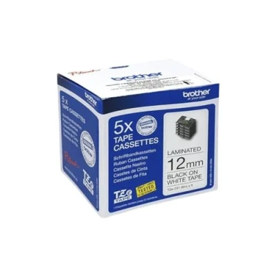 Afbeelding van Gelamineerde Tape voor Labelmakers Brother TZE231M5 Zwart/Wit