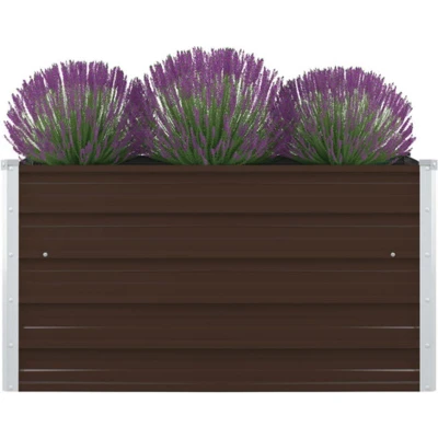 Afbeelding van Plantenbak verhoogd 100x100x45 cm gegalvaniseerd staal bruin
