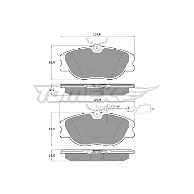Afbeelding van TOMEX brakes TX 12 44 Remblokkenset Vooras Incl. slijtage waarschuwingscontact ALFA ROMEO: 155, LANCIA: DELTA 1