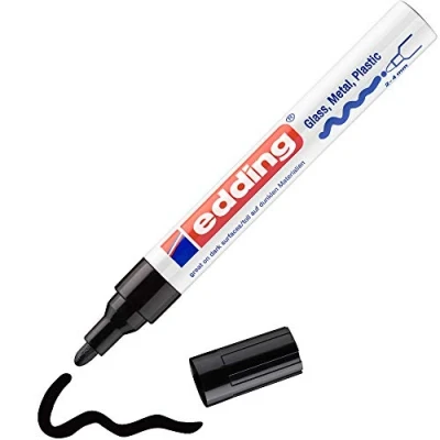 Afbeelding van Viltstift edding 750 lakmarker rond 2 4mm zwart blister à 1 stuk