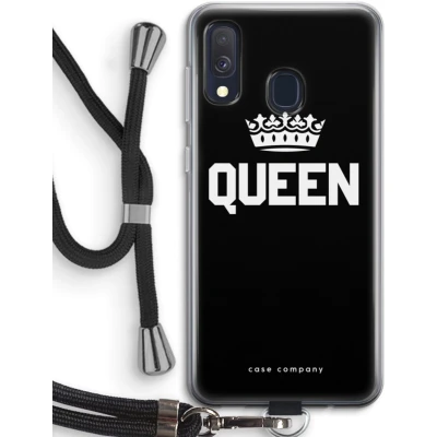 Afbeelding van Case Company® hoesje met Koord geschikt voor Samsung Galaxy A40 Queen Zwart Telefoonhoesje Bescherming aan alle Kanten en Over de Schermrand