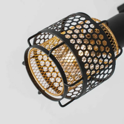 Afbeelding van Lindby buitenspot 4lichts ijzer H: 22.5 cm E14 zwart, goud