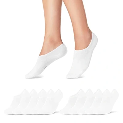 Afbeelding van 10 Paar Sneaker Sokken Heren &amp; Dames Onzichtbare Katoen, Wit, 39 42 EU