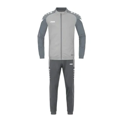 Afbeelding van JAKO Trainingspak van polyester, uniseks, voor kinderen, lichtgrijs/steengrijs, 12 jaar, lichtgrijs/steengrijs
