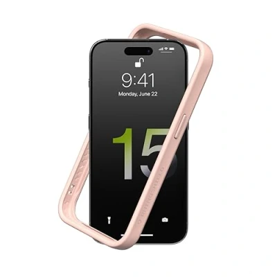 Afbeelding van RHINOSHIELD Bumper beschermhoes compatibel met [iPhone 15 Pro Max] CrashGuard dunne bescherming personaliseerbare schokdemping [BPA vrij] poederroze