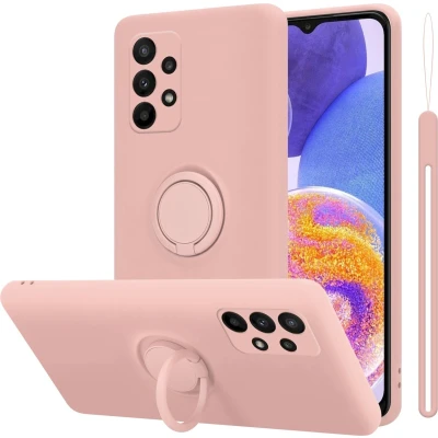 Afbeelding van Cadorabo Hoesje geschikt voor Samsung Galaxy A23 4G in LIQUID ROZE Beschermhoes van flexibel TPU silicone Case Cover met ring