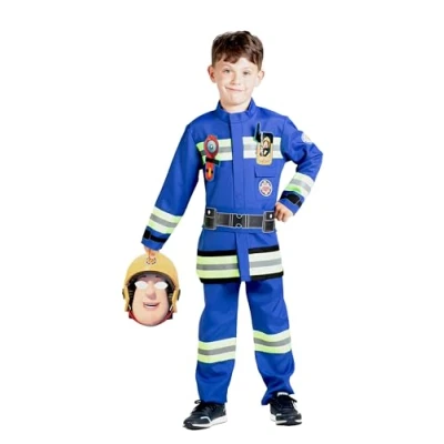 Afbeelding van Ciao Brandweerman Sam Origineel kostuum voor kinderen, maat 3 4 jaar, met masker
