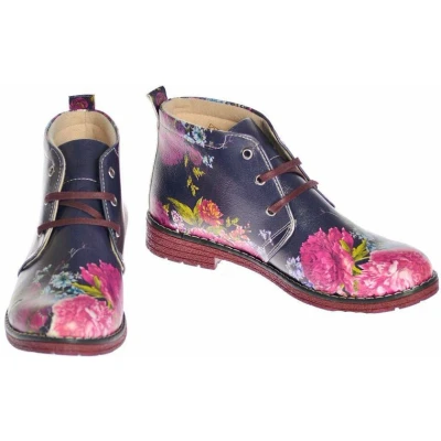 Afbeelding van GOBY Flowers Boots Sneakers Laarzen Hoge kwaliteit Handmade Maat 39