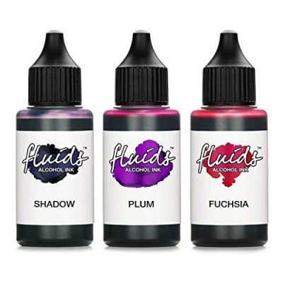 Afbeelding van Octopus 3 x 30 ml vloeibare alcoholinkt, kleur: pruim, fuchsia, voor kunst en op hars, epoxyhars,
