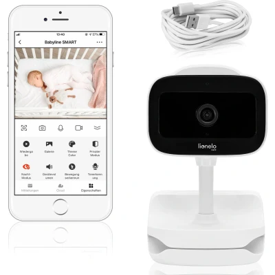 Afbeelding van Lionelo Babyline Go White Draadloze elektronische babyfoon Tweerichtingscommunicatie 180 graden nachtmodus tot 8 meter