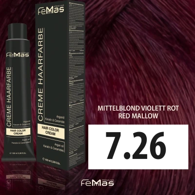 Afbeelding van Femmas (7.26) Haarverf Middenblond Paars Rood 100ml