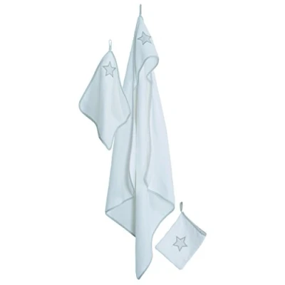 Afbeelding van roba Little Stars Baby badhanddoekenset met badhanddoek en washandje, geborduurd, ster