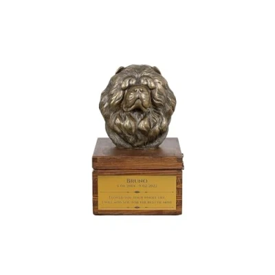 Afbeelding van Chow urn hond met hondenstandbeeld gepersonaliseerde kleine