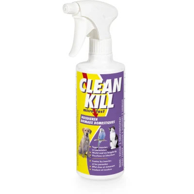Afbeelding van BSI Bio Kill Micro Fast huisdieren Breedwerkend Insecticide tegen teken, vlooien en mijten Voor toepassing op tapijten, manden kussens van 500 ml