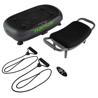 Afbeelding van Tunturi Cardio Fit V10 Trilplaat incl. fitnesstoel Vibrationplate 30 snelhedenen 3 programma&#039;s Vibratie gratis fitness app