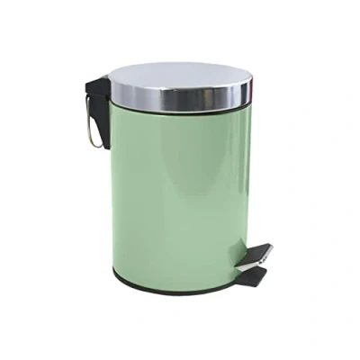 Afbeelding van MSV Prullenbak/pedaalemmer metaal groen 3 liter 17 x 25 cm Badkamer/toilet